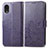 Leather Case Stands Flip Flowers Cover Holder for Samsung Galaxy A03 Core Purple