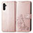 Leather Case Stands Flip Flowers Cover Holder for Samsung Galaxy A04s Pink