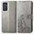 Leather Case Stands Flip Flowers Cover Holder for Samsung Galaxy A15 LTE Gray