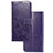 Leather Case Stands Flip Flowers Cover Holder for Samsung Galaxy A2 Core A260F A260G Purple