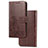 Leather Case Stands Flip Flowers Cover Holder for Samsung Galaxy A20 SC-02M SCV46 Brown