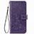 Leather Case Stands Flip Flowers Cover Holder for Samsung Galaxy A22 4G Purple