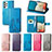 Leather Case Stands Flip Flowers Cover Holder for Samsung Galaxy A73 5G