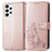 Leather Case Stands Flip Flowers Cover Holder for Samsung Galaxy A73 5G Pink