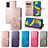 Leather Case Stands Flip Flowers Cover Holder for Samsung Galaxy F52 5G