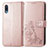 Leather Case Stands Flip Flowers Cover Holder for Samsung Galaxy M02 Pink