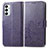 Leather Case Stands Flip Flowers Cover Holder for Samsung Galaxy M23 5G Purple