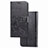 Leather Case Stands Flip Flowers Cover Holder for Samsung Galaxy M30s Black