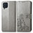 Leather Case Stands Flip Flowers Cover Holder for Samsung Galaxy M32 4G Gray