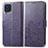 Leather Case Stands Flip Flowers Cover Holder for Samsung Galaxy M32 4G Purple