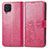 Leather Case Stands Flip Flowers Cover Holder for Samsung Galaxy M32 4G Red