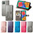 Leather Case Stands Flip Flowers Cover Holder for Samsung Galaxy M33 5G