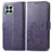 Leather Case Stands Flip Flowers Cover Holder for Samsung Galaxy M33 5G Purple