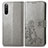 Leather Case Stands Flip Flowers Cover Holder for Sony Xperia 10 III SO-52B Gray