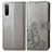 Leather Case Stands Flip Flowers Cover Holder for Sony Xperia 10 III SOG04 Gray