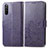Leather Case Stands Flip Flowers Cover Holder for Sony Xperia 10 III SOG04 Purple