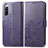 Leather Case Stands Flip Flowers Cover Holder for Sony Xperia 10 IV SO-52C Purple