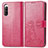 Leather Case Stands Flip Flowers Cover Holder for Sony Xperia 10 IV SO-52C Red