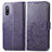 Leather Case Stands Flip Flowers Cover Holder for Sony Xperia Ace II Purple