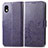 Leather Case Stands Flip Flowers Cover Holder for Sony Xperia Ace III Purple