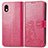 Leather Case Stands Flip Flowers Cover Holder for Sony Xperia Ace III Red