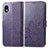 Leather Case Stands Flip Flowers Cover Holder for Sony Xperia Ace III SO-53C Purple