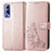 Leather Case Stands Flip Flowers Cover Holder for Vivo iQOO Z3 5G Pink