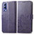 Leather Case Stands Flip Flowers Cover Holder for Vivo iQOO Z3 5G Purple