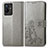 Leather Case Stands Flip Flowers Cover Holder for Vivo iQOO Z6x Gray