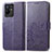 Leather Case Stands Flip Flowers Cover Holder for Vivo iQOO Z6x Purple