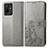 Leather Case Stands Flip Flowers Cover Holder for Vivo T2x 5G Gray