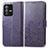 Leather Case Stands Flip Flowers Cover Holder for Vivo V23 5G Purple