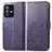 Leather Case Stands Flip Flowers Cover Holder for Vivo V23 Pro 5G Purple