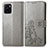 Leather Case Stands Flip Flowers Cover Holder for Vivo Y01A Gray