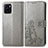 Leather Case Stands Flip Flowers Cover Holder for Vivo Y32t Gray