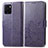 Leather Case Stands Flip Flowers Cover Holder for Vivo Y32t Purple
