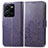Leather Case Stands Flip Flowers Cover Holder for Vivo Y35 4G Purple
