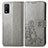 Leather Case Stands Flip Flowers Cover Holder for Vivo Y3s (2021) Gray