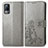 Leather Case Stands Flip Flowers Cover Holder for Vivo Y73 (2021) Gray