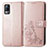 Leather Case Stands Flip Flowers Cover Holder for Vivo Y73 (2021) Pink