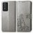 Leather Case Stands Flip Flowers Cover Holder for Vivo Y76s 5G Gray