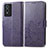 Leather Case Stands Flip Flowers Cover Holder for Vivo Y76s 5G Purple