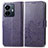 Leather Case Stands Flip Flowers Cover Holder for Vivo Y77 5G Purple