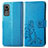 Leather Case Stands Flip Flowers Cover Holder for Xiaomi Civi 5G Blue