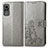 Leather Case Stands Flip Flowers Cover Holder for Xiaomi Civi 5G Gray