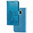 Leather Case Stands Flip Flowers Cover Holder for Xiaomi Mi 10i 5G Blue