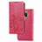 Leather Case Stands Flip Flowers Cover Holder for Xiaomi Mi 10i 5G Red