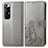 Leather Case Stands Flip Flowers Cover Holder for Xiaomi Mi 10S 5G Gray