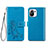 Leather Case Stands Flip Flowers Cover Holder for Xiaomi Mi 11 Lite 5G NE Blue