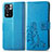 Leather Case Stands Flip Flowers Cover Holder for Xiaomi Mi 11i 5G (2022) Blue